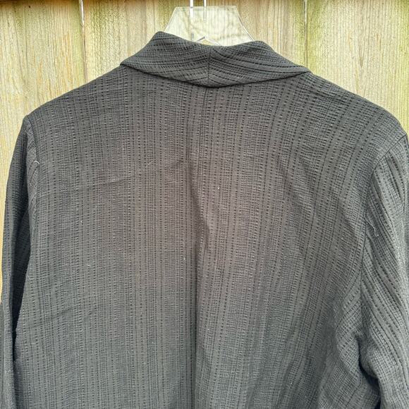 Eileen Fisher Cardigan Top Blazer Long Sleeves Waffle Knit  Black XL Capstone - Picture 5 of 7